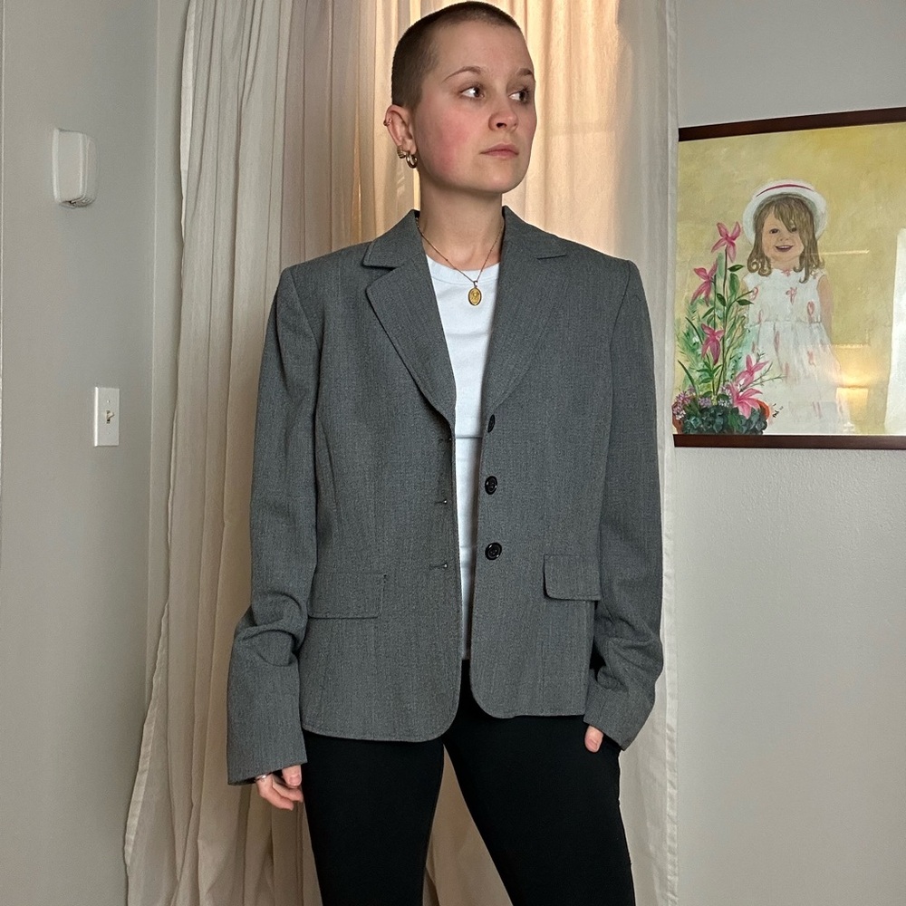 Alex Marie Gray Blazer Classic Suit Jacket